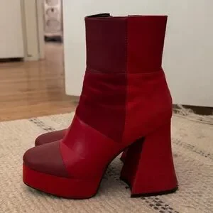 Red Women's Platform Ankle Boots